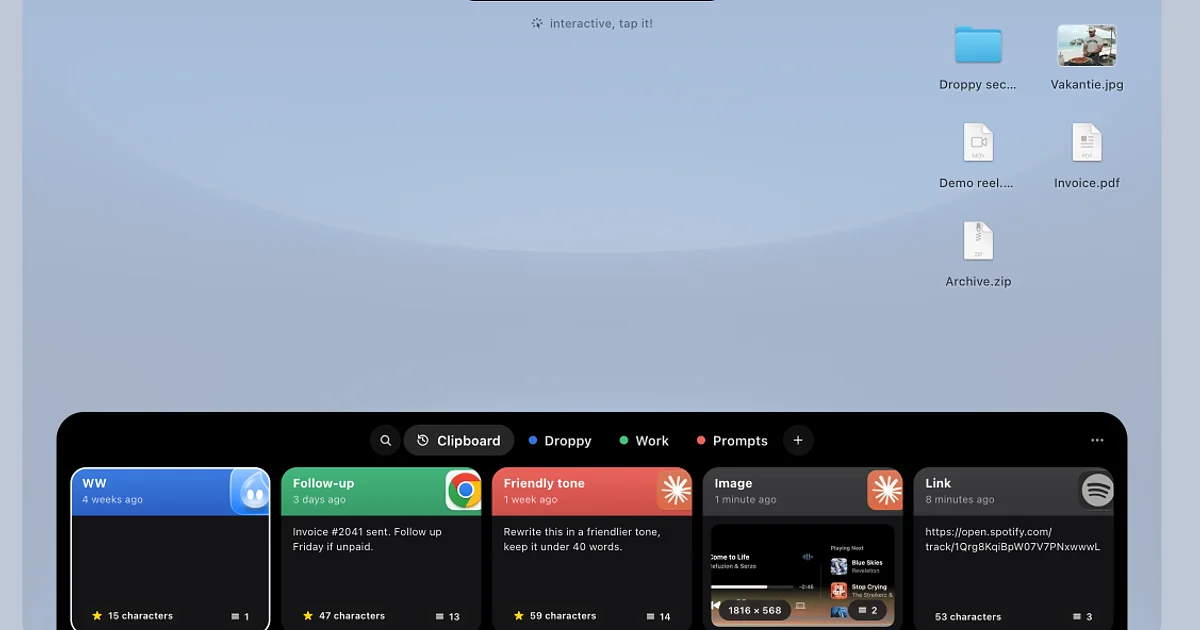 Droppy app preview