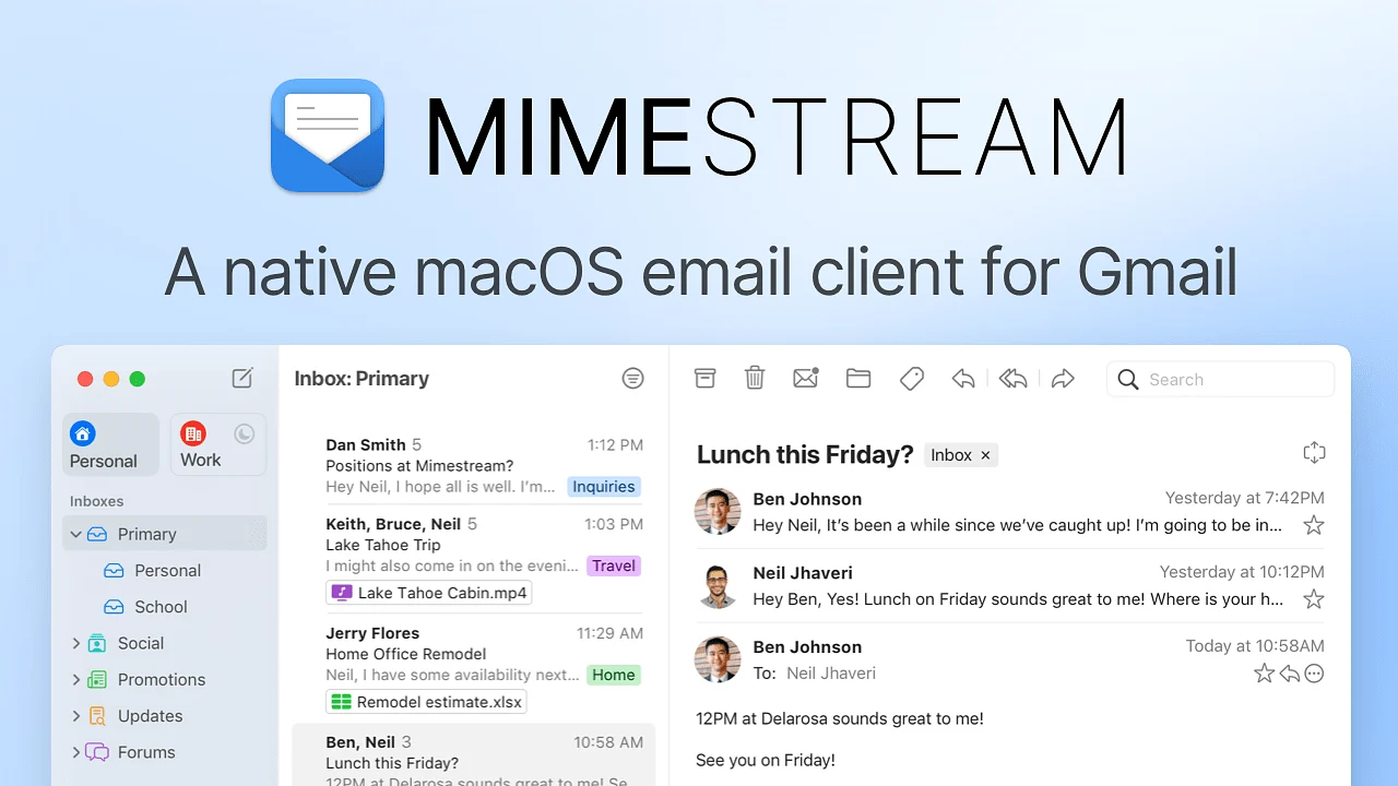 Mimestream product preview