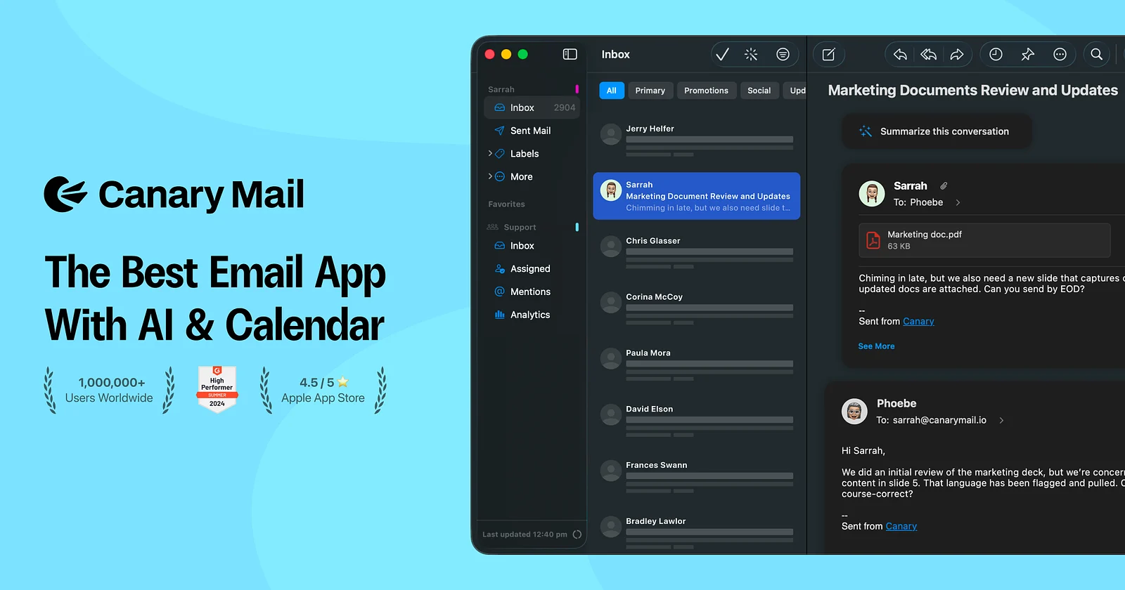 Canary Mail product preview