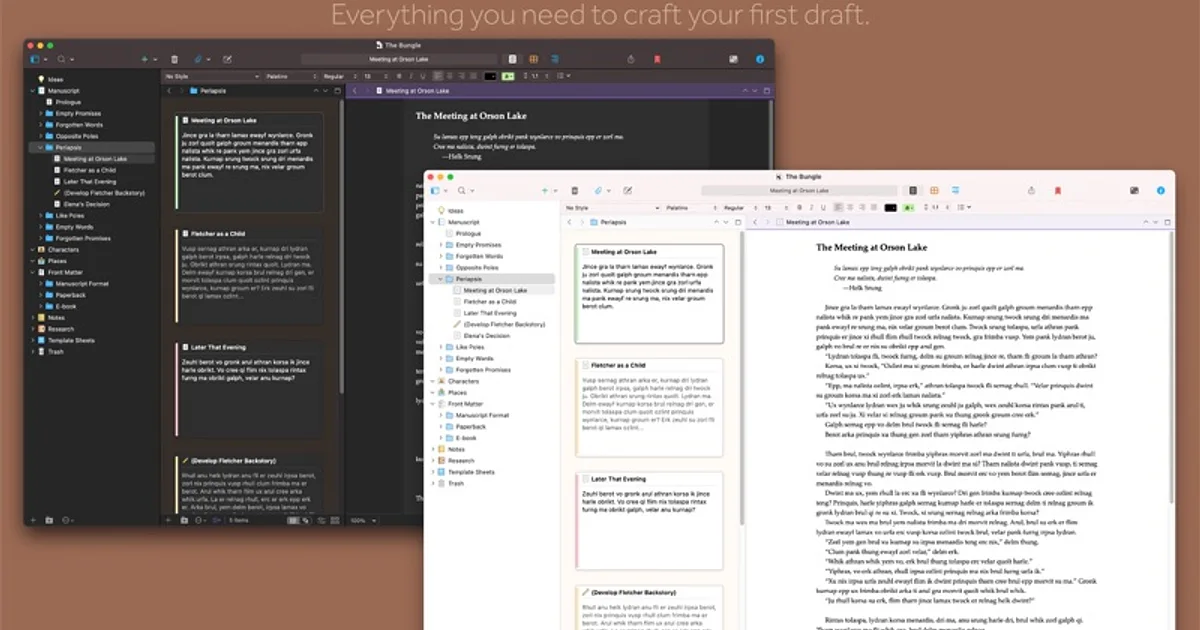 Scrivener app preview