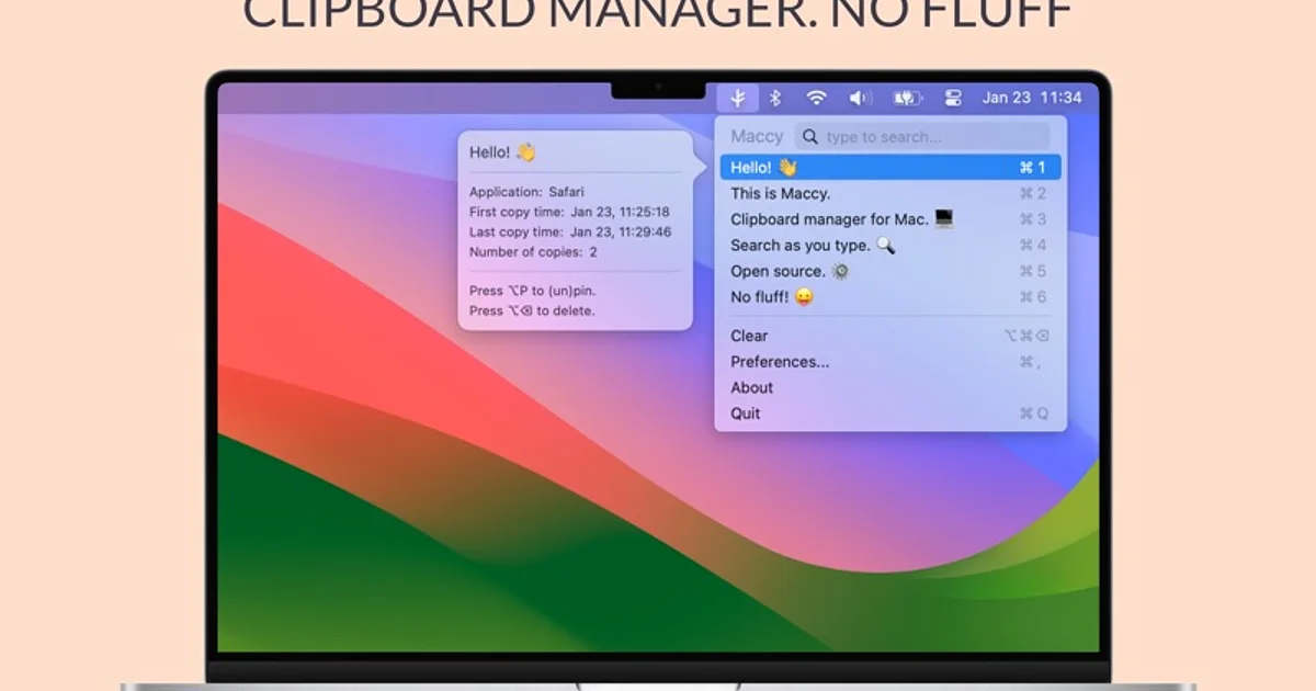 Maccy app preview