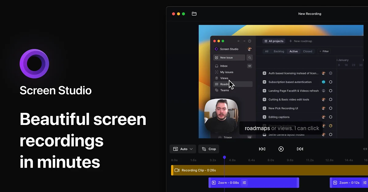 Screen Studio product preview