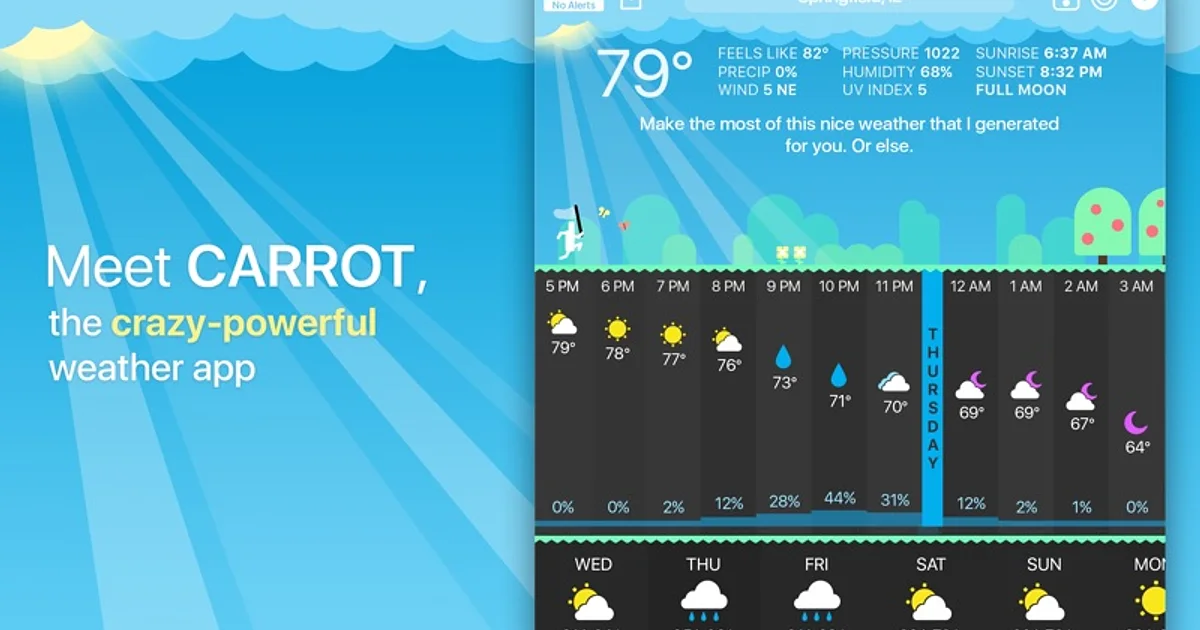 CARROT Weather app preview