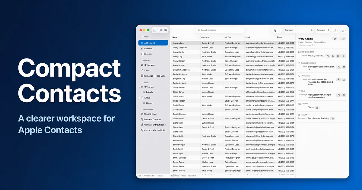 Compact Contacts product preview
