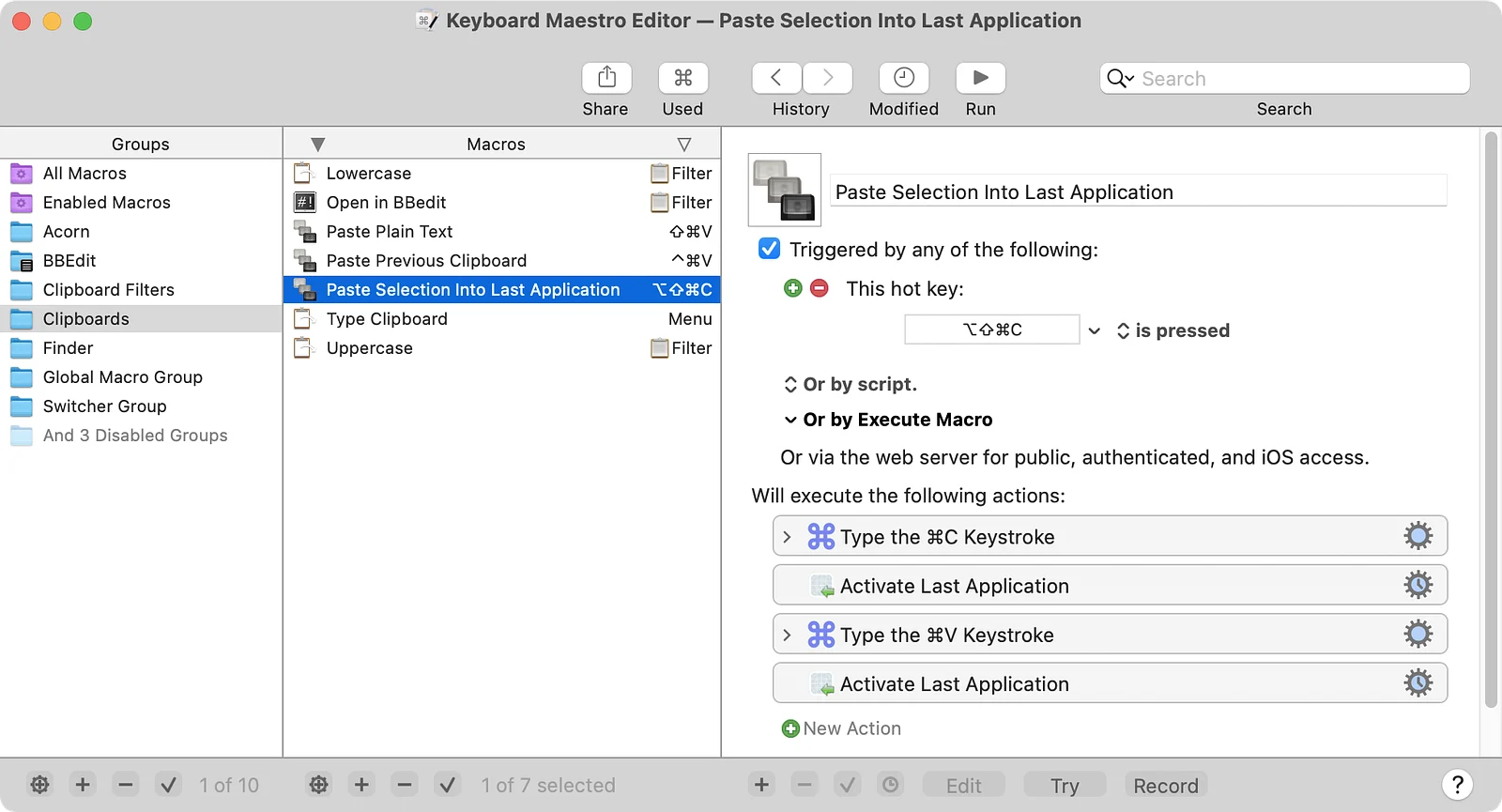 Keyboard Maestro product preview