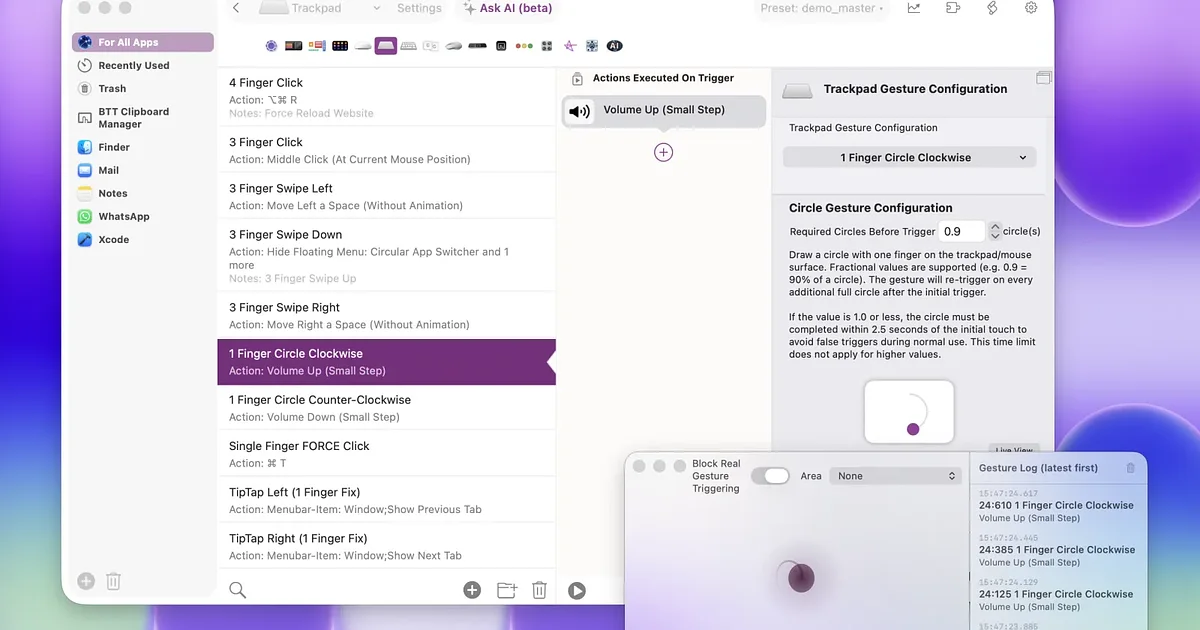 BetterTouchTool app preview