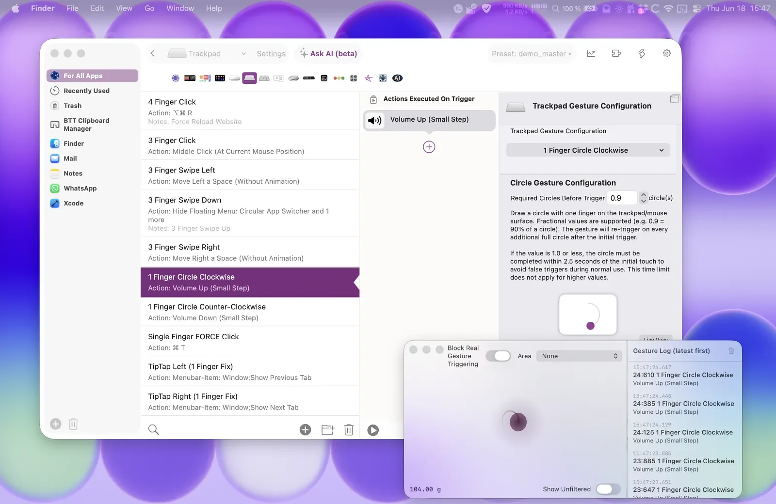 BetterTouchTool product preview